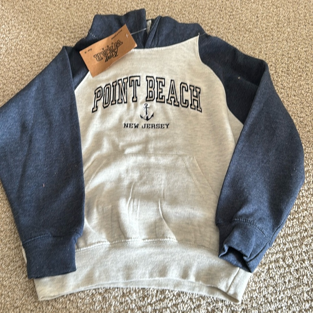 Rag Wear USA Point Beach NJ Hoodie Youth Size M NWT